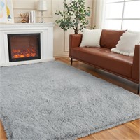 Area Rugs for Living Room  Fluffy Light Grey 6x9 C
