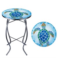 B2536  Wonder Garden 21" Sea Turtle Mosaic Table