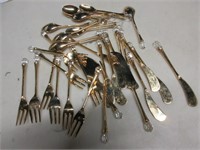 BEAUTIFUL GOLD PLATED CRYSTAL END CUTLERY