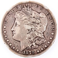 Coin 1879-CC  Morgan Silver Dollar In Fine