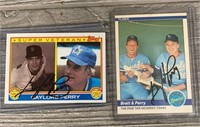 (2) Autographed Gaylord Perry Cards