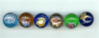 Lot Of 6 Character Marbles 22mm