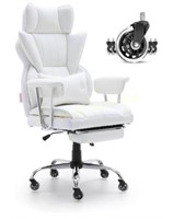 Efomao Desk Chair  High-Back PU  White