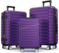 SHOWKOO Luggage 3pcs Hardshell TSA (Purple)