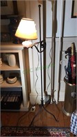 Iron base floor lamp, glass lamp with cut paper