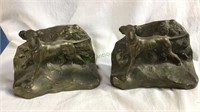 JB metal pointer hunting dog bookends, 6x6 inches