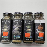 Watkins Organic Spices - Variety x 4 glass jars