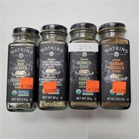 Watkins Organic Spices - Variety x 4 glass jars