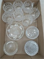 7 crystal punch glasses, assorted glass c