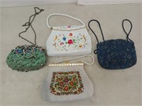 4 beaded purses