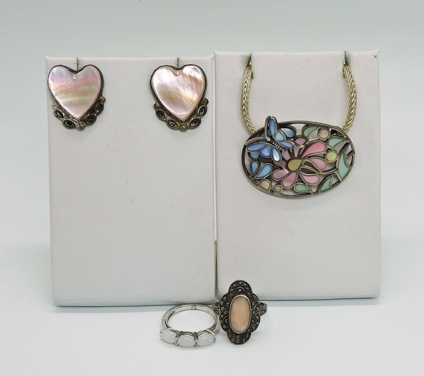 COLORFUL MOTHER OF PEARL SET 925