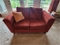 Red Love Seat Clean With Fading