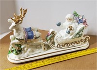 Ceramic Santa In His Sleigh