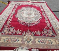 9X12 RED AND IVORY FLORAL RUG