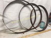 Set of 3 iron barrel rings