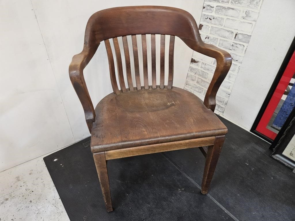 Antique Banker Chair W.F. Whitney