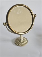 VTG 12" VANITY MIRROR BRASS BOTTOM-NICE FOR AGE