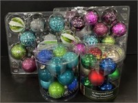 Large lot of glass Christmas ornaments