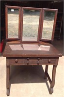 Antique empire Trifold mirror vanity desk