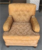 Vintage Upholstered Chair with Floral Designs