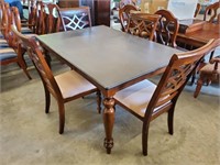 PAINTED TOP DINING TABLE/4 CHAIRS