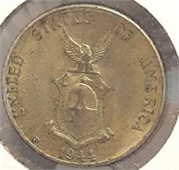 1944 Philippines Silver 10 Cents