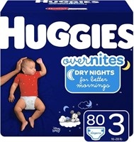 Huggies Overnites Nighttime Diapers, Size 3, 80 Ct