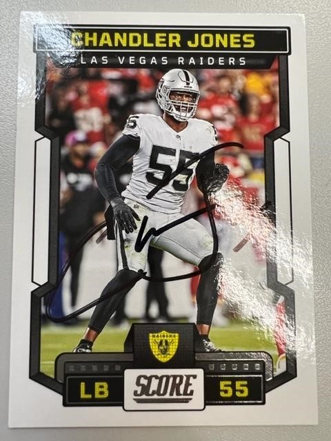 Raiders Chandler Jones Signed Card with COA