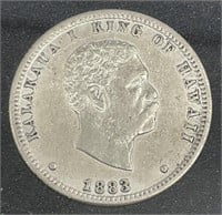 1883 Kingdom of Hawaii Silver Quarter Dollar