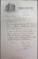 Ty Cobb Handwritten Letter on Chicago Black Sox WS