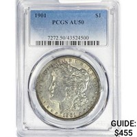 1901 Morgan Silver Dollar PCGS AU50