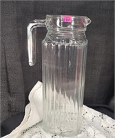 tall vintage glass pitcher