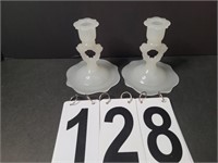 Pair of Opaque Candle Holders