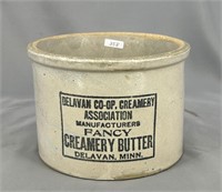 RW 5 lb butter crock w/"Delavan Co-op Creamery