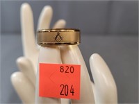 Size 9 Gold Tone Masonic Ring