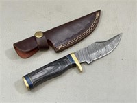 4" Fixed Blade Knife w/Tooled Leather Sheath