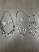 3 DESIGNER FASHION NECKLACE AND EARRING SETS