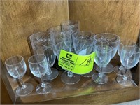 GROUP OF ASSORTED SMALL GLASSES