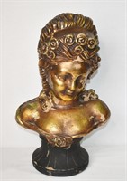 Renaissance Lady Bust Gold Washed