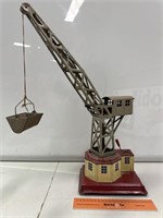 Vintage Tin Toy Crane -with key  (wind