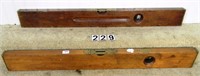 2 – Wooden 30” levels w/ brass capped ends,