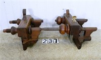 *Restorer lot: 2 – Wooden screw-arm plow planes,