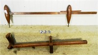 2 – Wooden measuring devices: 24” quilted maple,