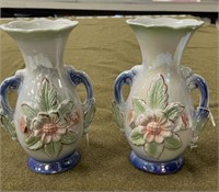 2- 9" Brazil Art Pottery Vases