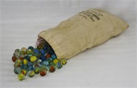 Vintage Marbles Lot With Bag