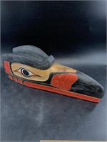 Tlingit style Raven head with articulating lower b