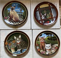 4 Uncle Tad's Cats Collector's Plates