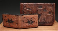 Vintage Mexican Hand Tooled Leather Bag & Wallet