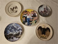 5 Bicentennial and Eagle Hand Painted Plates