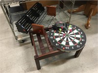 Dart Board, Darts, Small Stand, Racks, etc